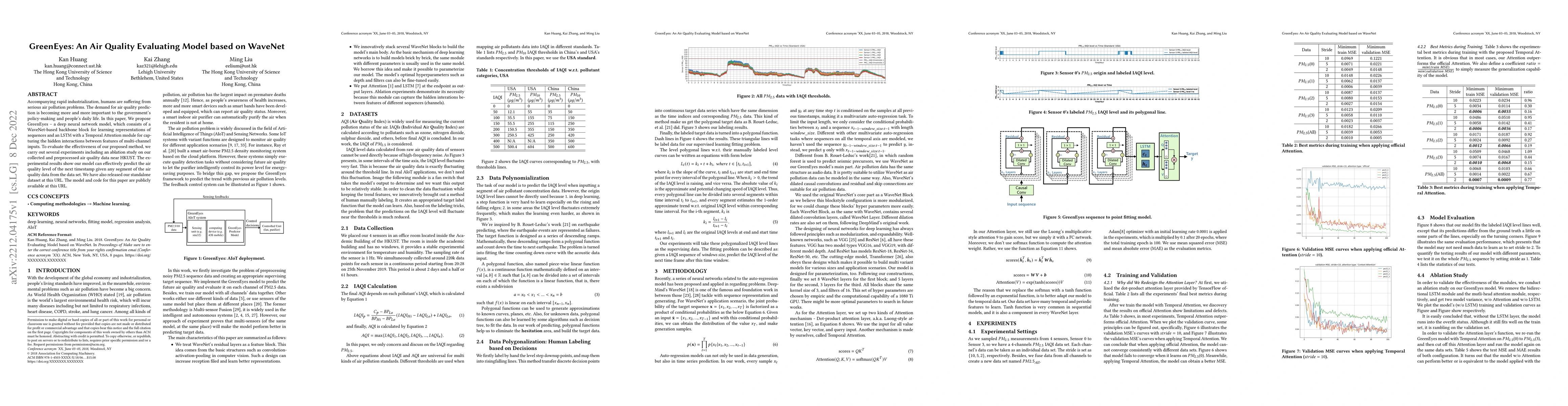 Thumbnail for GreenEyes: An Air Quality Evaluating Model based on WaveNet