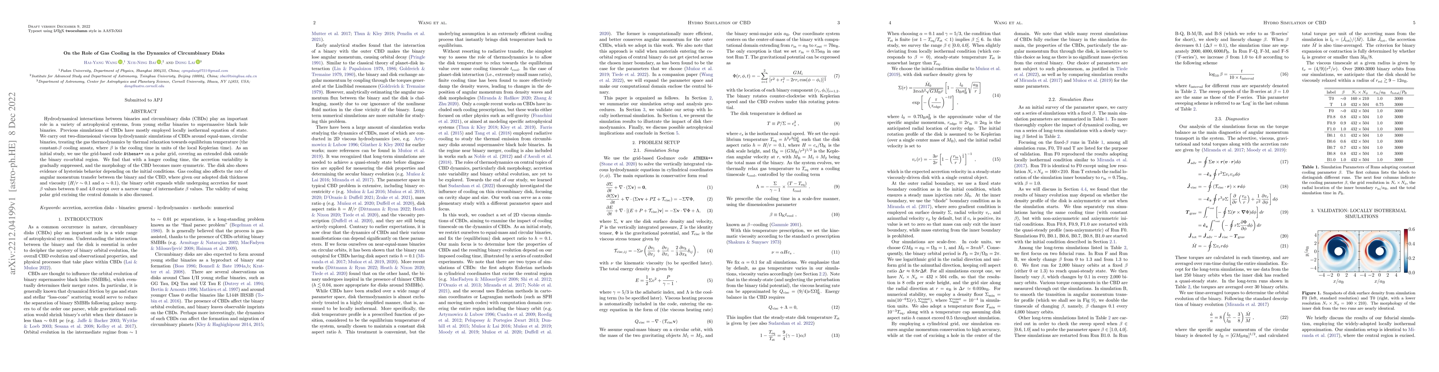 Thumbnail for On the Role of Gas Cooling in the Dynamics of Circumbinary Disks