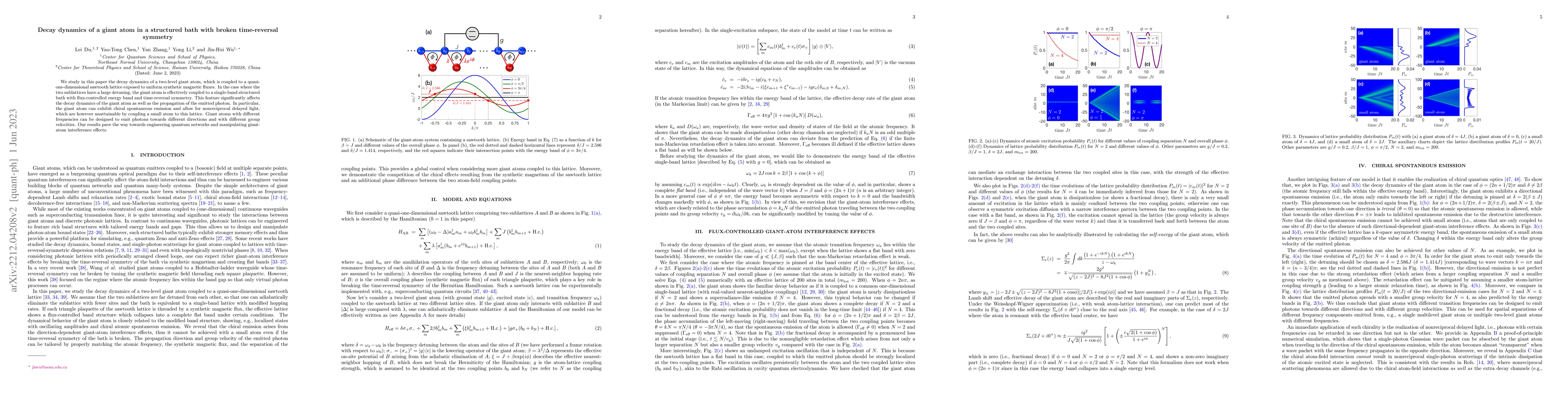 Thumbnail for Decay dynamics of a giant atom in a structured bath with broken
  time-reversal symmetry