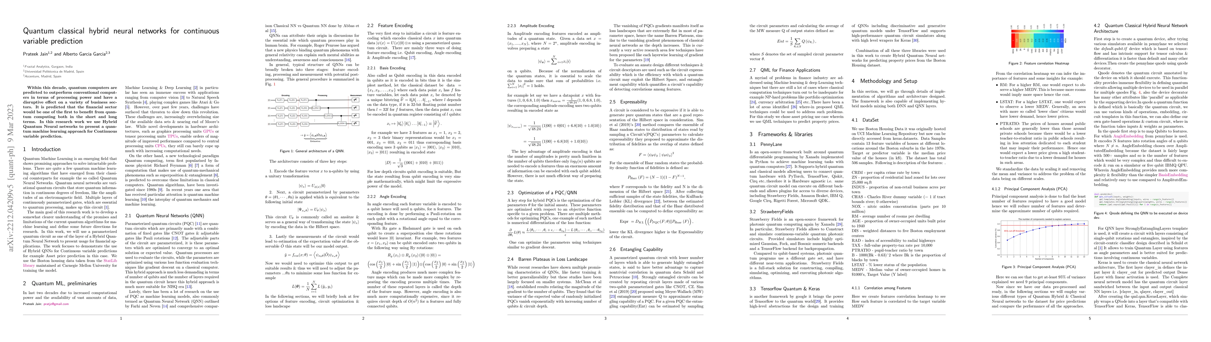 Thumbnail for Quantum classical hybrid neural networks for continuous variable
  prediction
