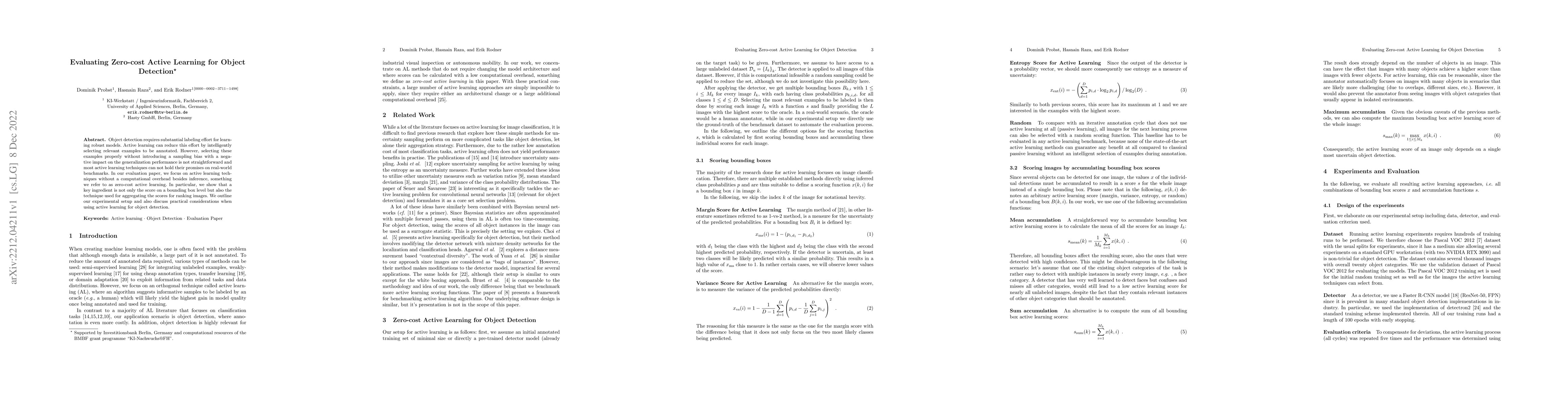 Thumbnail for Evaluating Zero-cost Active Learning for Object Detection