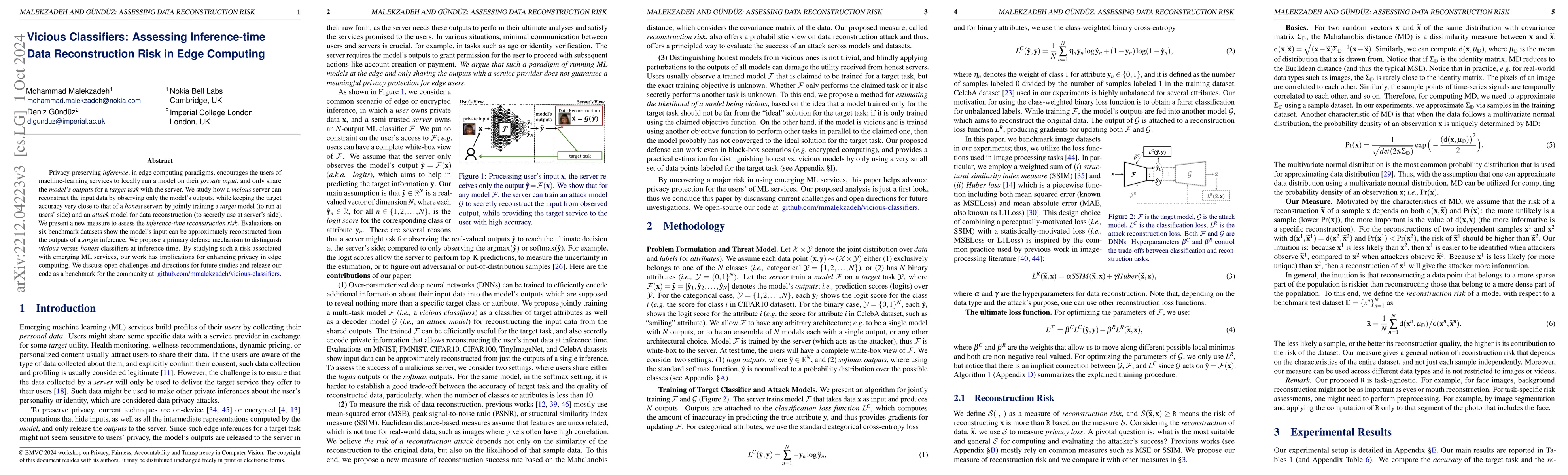 Thumbnail for Vicious Classifiers: Data Reconstruction Attack at Inference Time