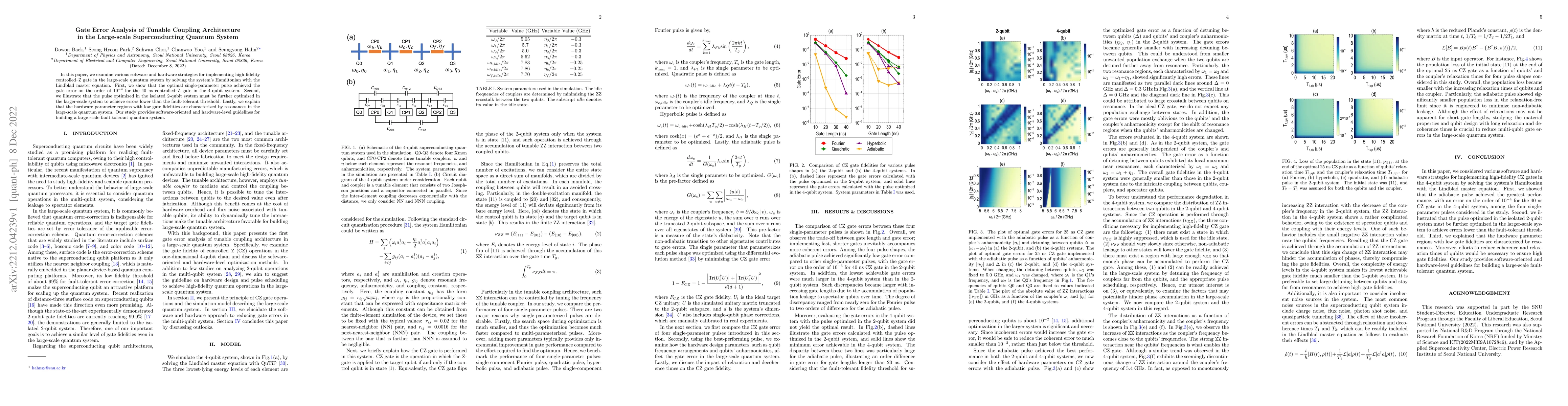 Thumbnail for Gate Error Analysis of Tunable Coupling Architecture in the Large-scale
  Superconducting Quantum System