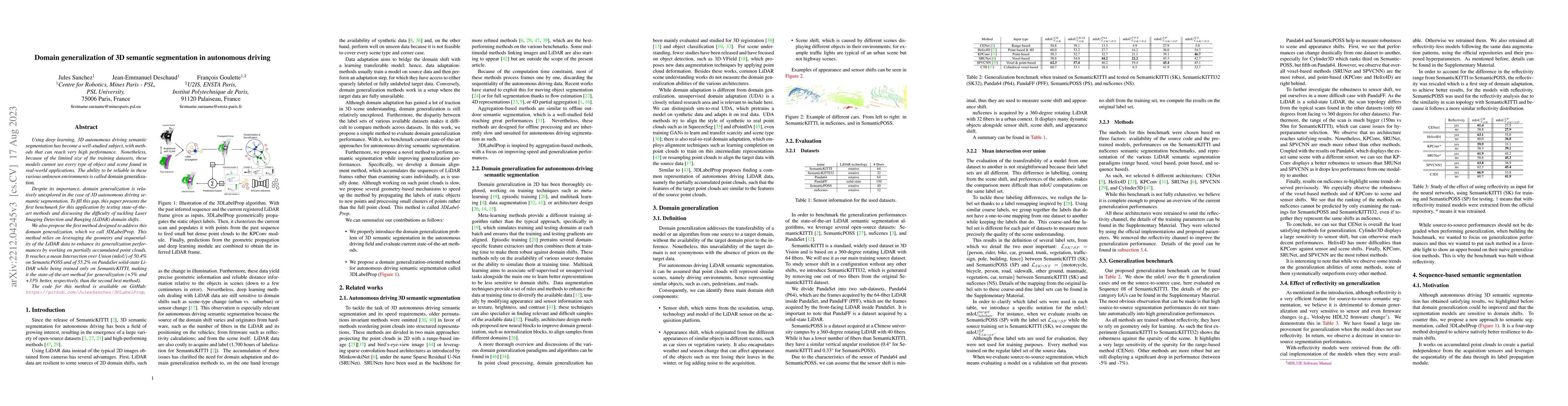 Thumbnail for Domain generalization of 3D semantic segmentation in autonomous driving