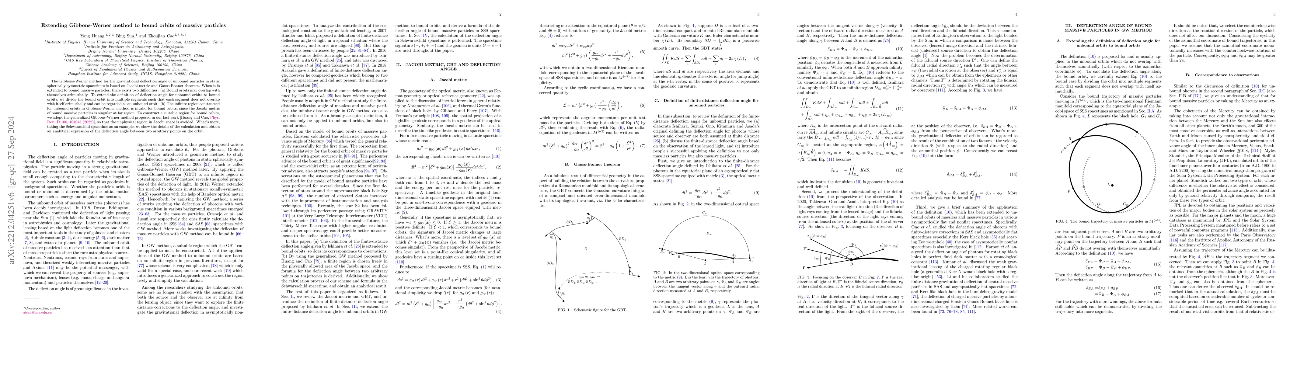 Thumbnail for Extending Gibbons-Werner method to bound orbits of massive particles