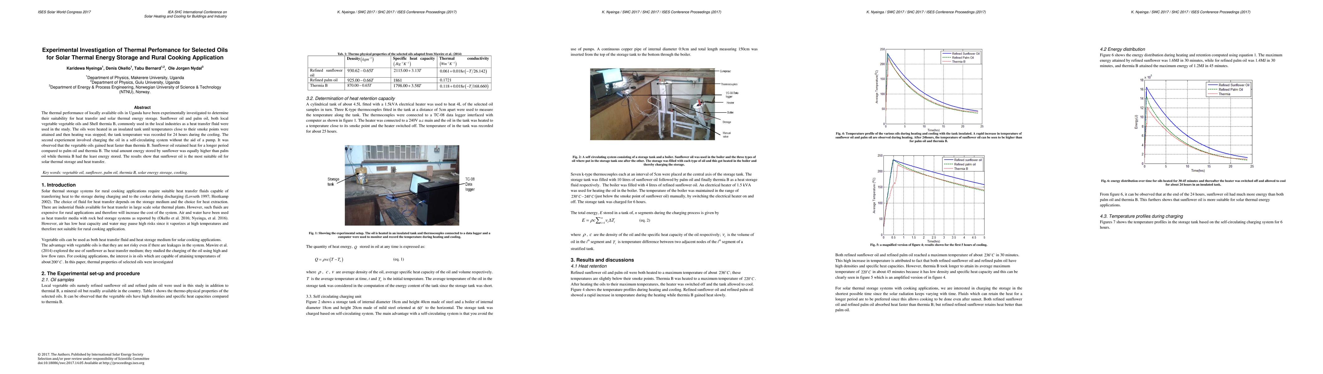 Thumbnail for Experimental Investigation of Thermal Performance for Selected Oils for
  Solar Thermal Energy Storage and Rural Cooking Application