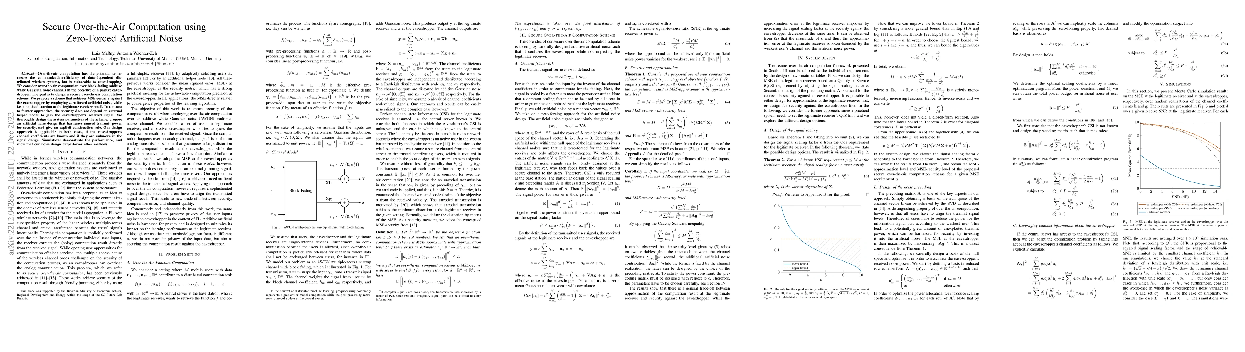 Thumbnail for Secure Over-the-Air Computation using Zero-Forced Artificial Noise