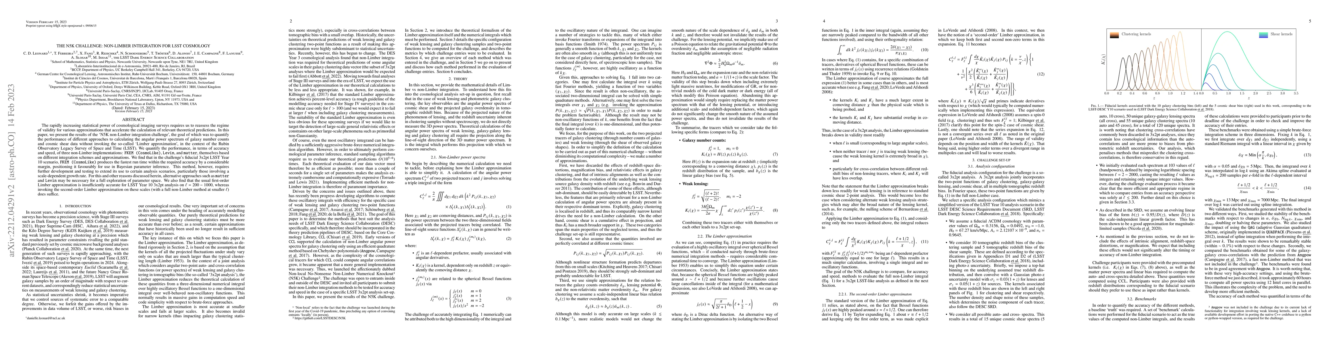 Thumbnail for The N5K Challenge: Non-Limber Integration for LSST Cosmology