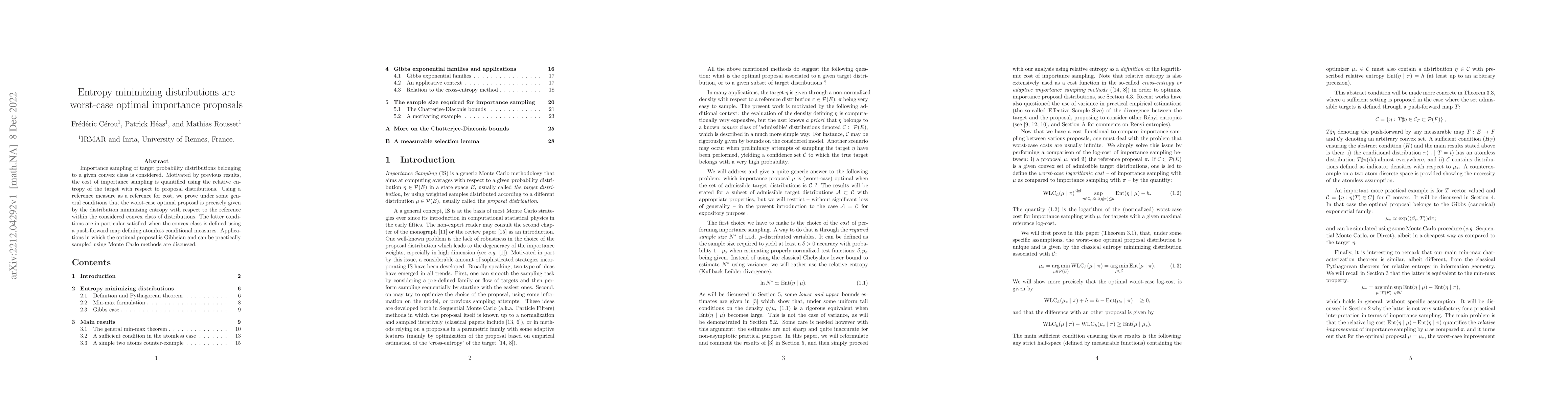 Thumbnail for Entropy minimizing distributions are worst-case optimal importance
  proposals