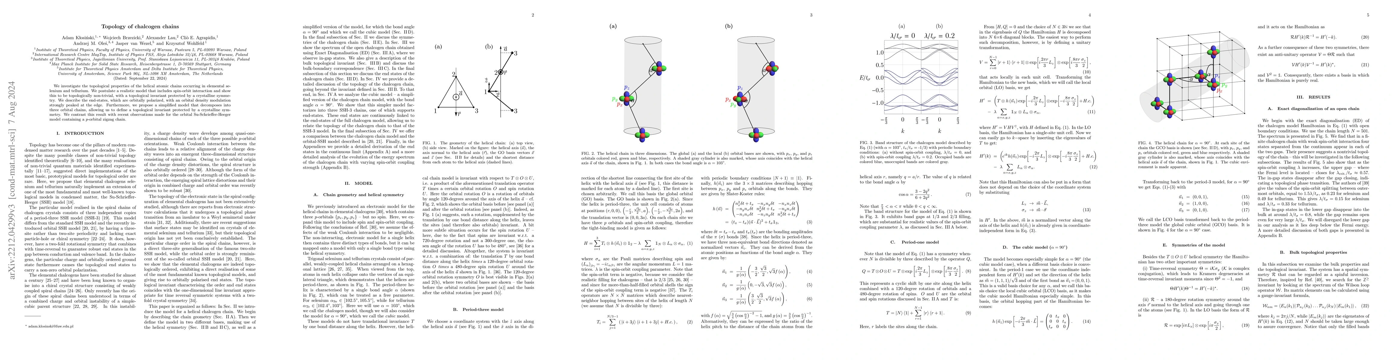 Thumbnail for Topology of chalcogen chains