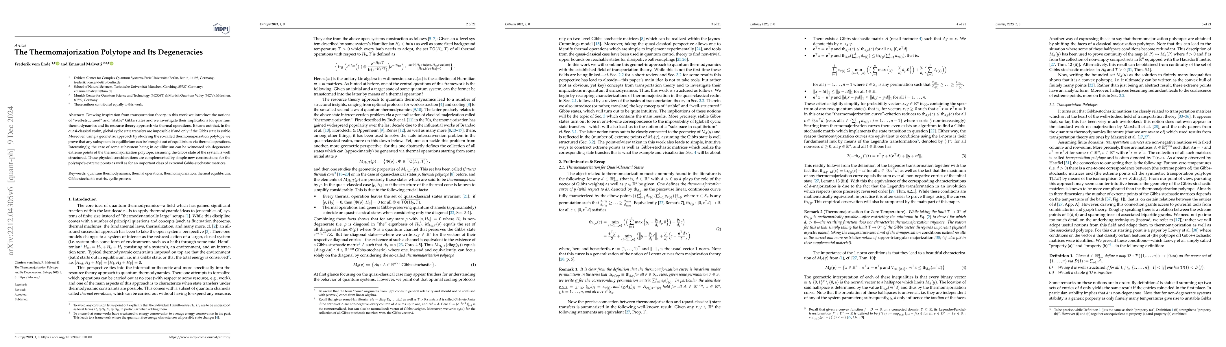 Thumbnail for The Thermomajorization Polytope and Its Degeneracies