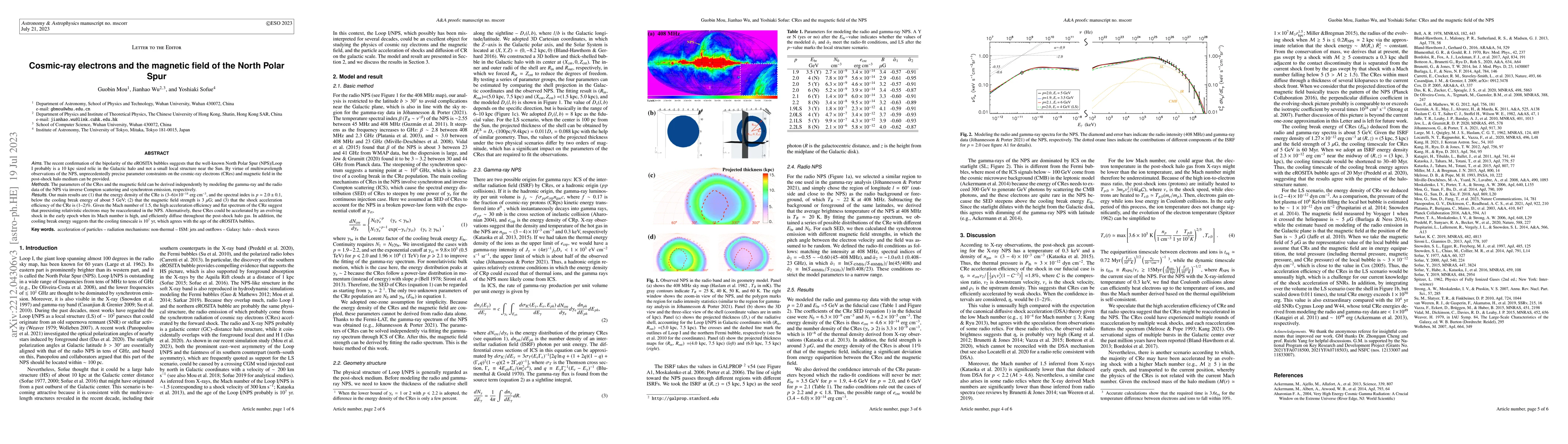 Thumbnail for Cosmic-ray electrons and the magnetic field of the North Polar Spur