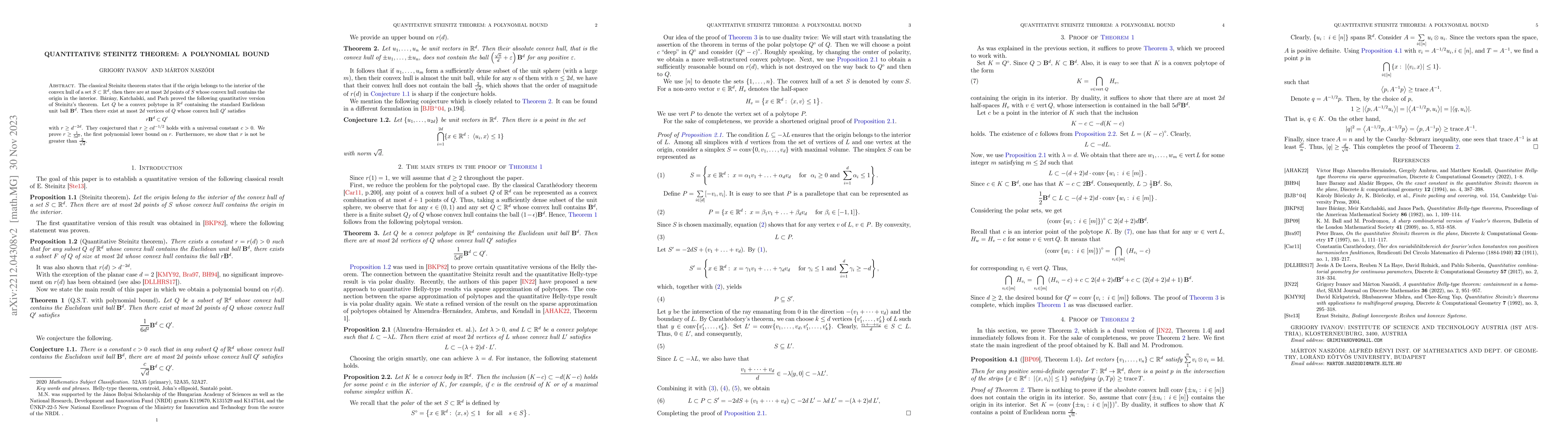 Thumbnail for Quantitative Steinitz Theorem: A polynomial bound