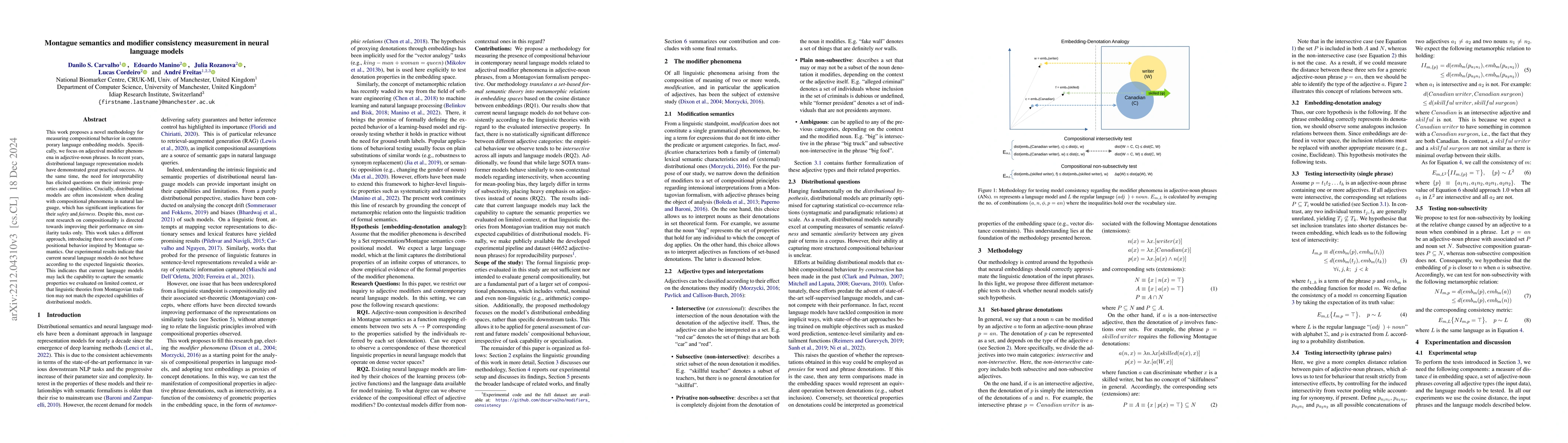 Thumbnail for Montague semantics and modifier consistency measurement in neural
  language models