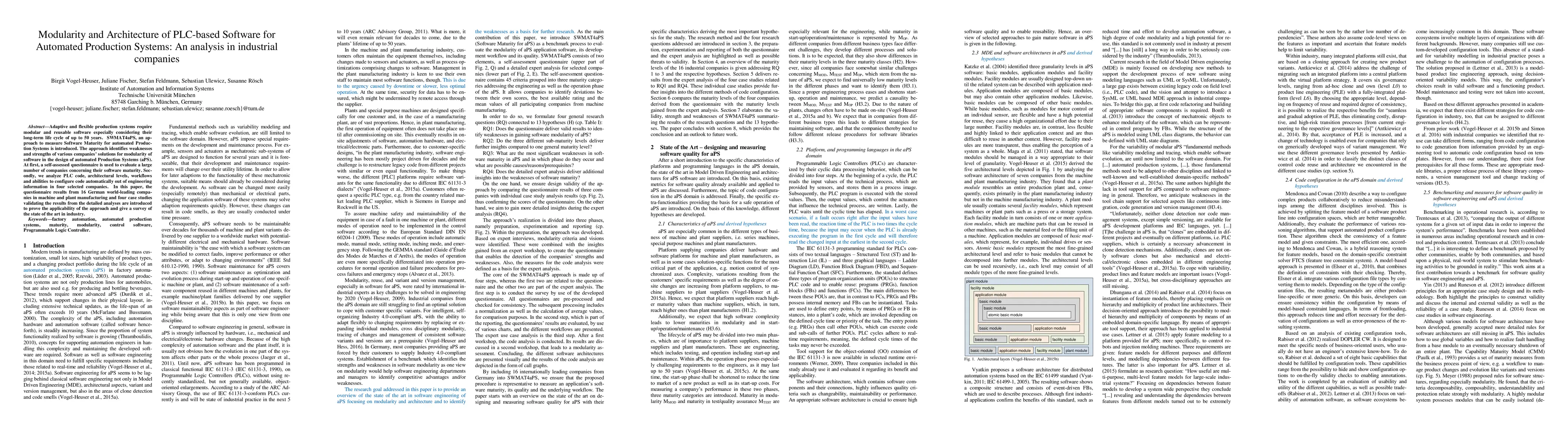 Thumbnail for Modularity and Architecture of PLC-based Software for Automated
  Production Systems: An analysis in industrial companies