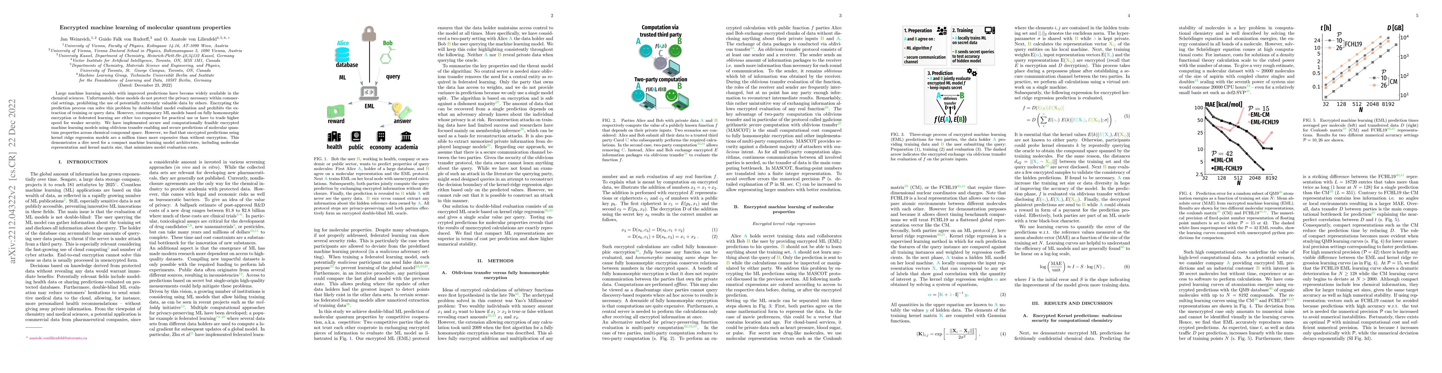 Thumbnail for Encrypted machine learning of molecular quantum properties