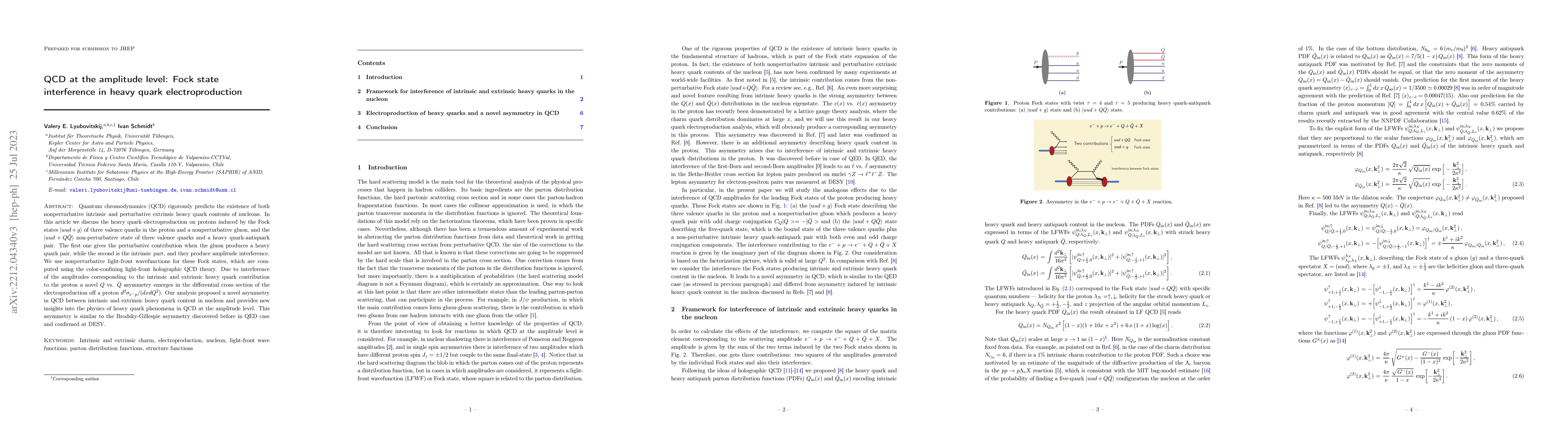 Thumbnail for QCD at the amplitude level: Fock state interference in heavy quark
  electroproduction