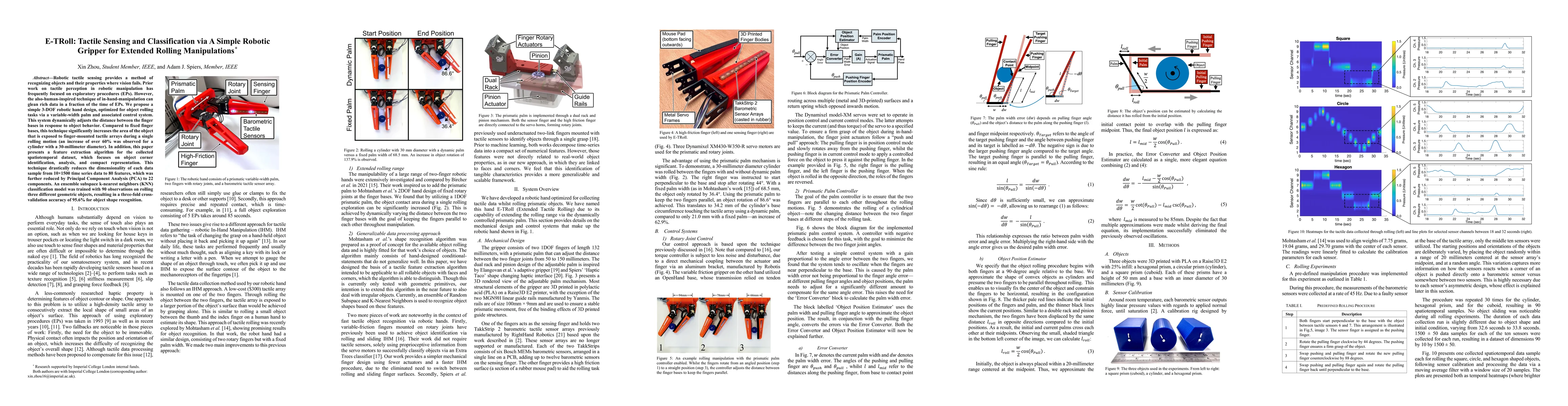 Thumbnail for E-TRoll: Tactile Sensing and Classification via A Simple Robotic Gripper
  for Extended Rolling Manipulations