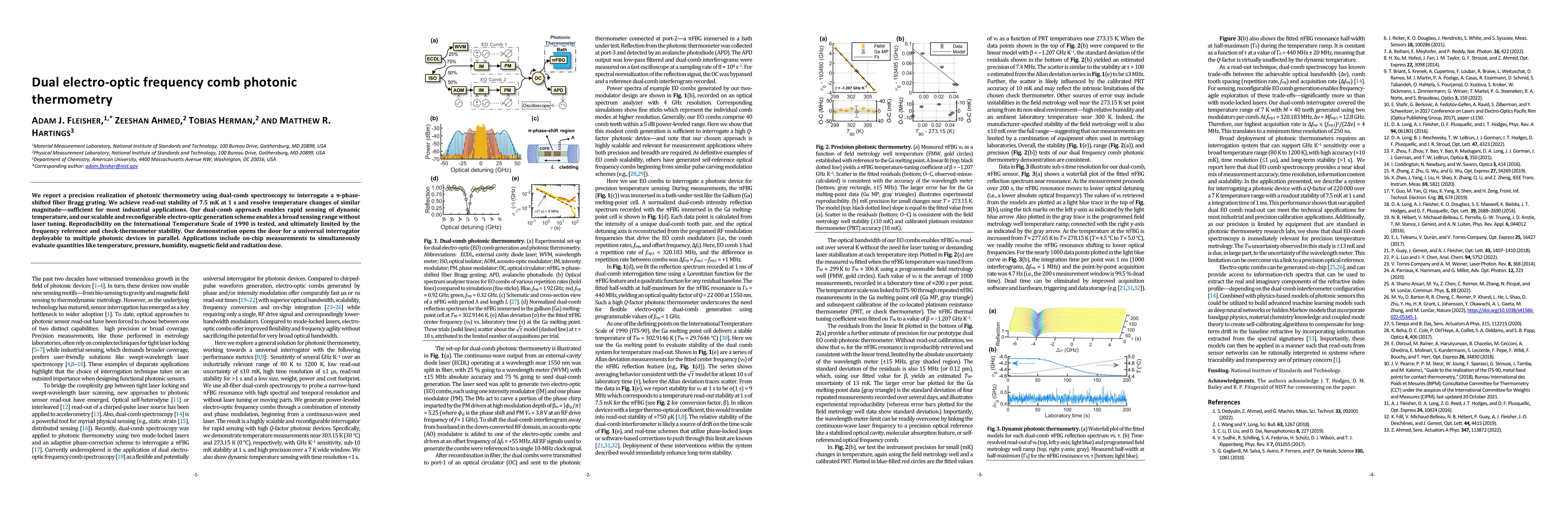 Thumbnail for Dual electro-optic frequency comb photonic thermometry
