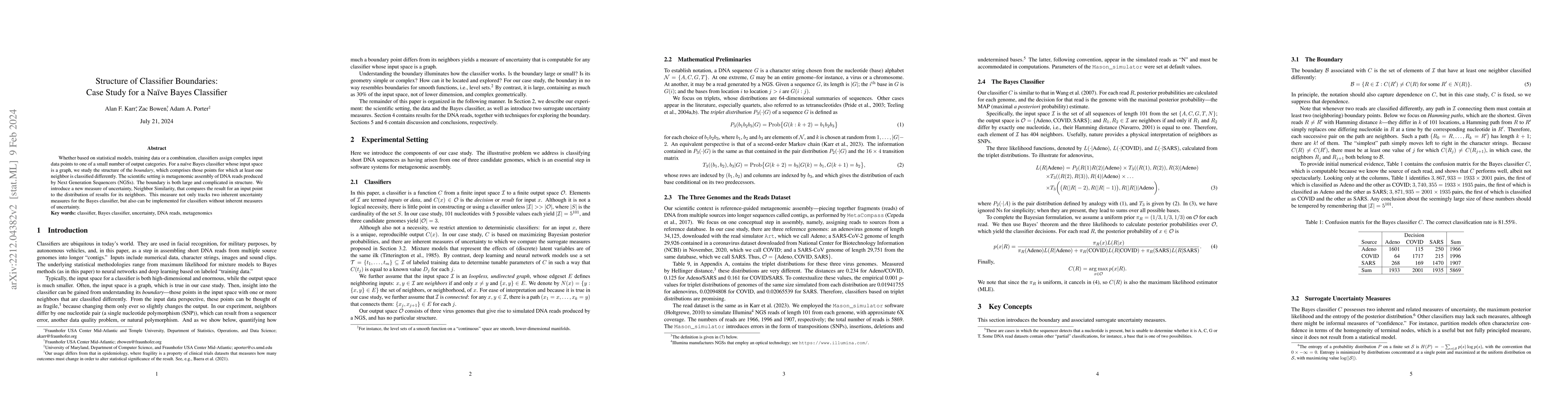Thumbnail for Structure of Classifier Boundaries: Case Study for a Naive Bayes
  Classifier