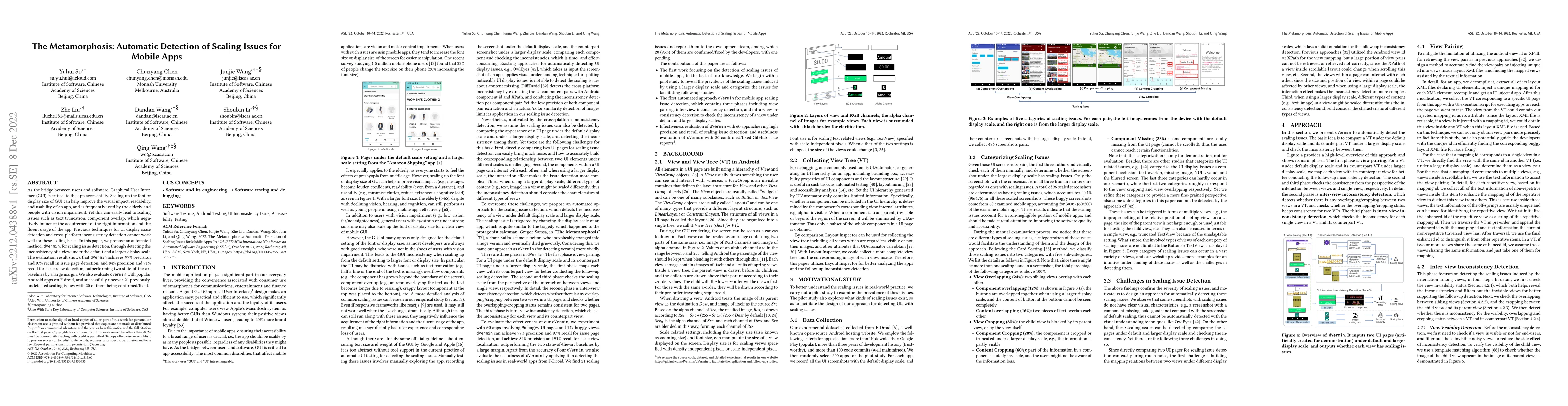 Thumbnail for The Metamorphosis: Automatic Detection of Scaling Issues for Mobile Apps