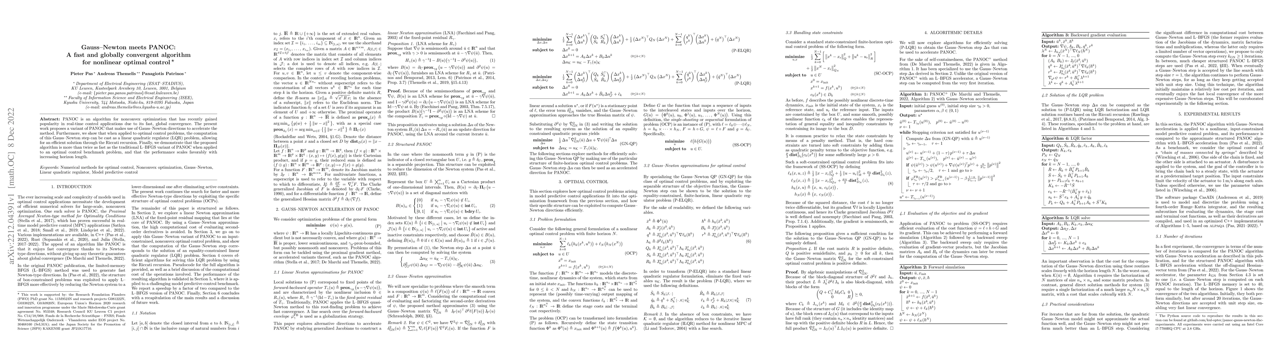 Thumbnail for Gauss-Newton meets PANOC: A fast and globally convergent algorithm for
  nonlinear optimal control