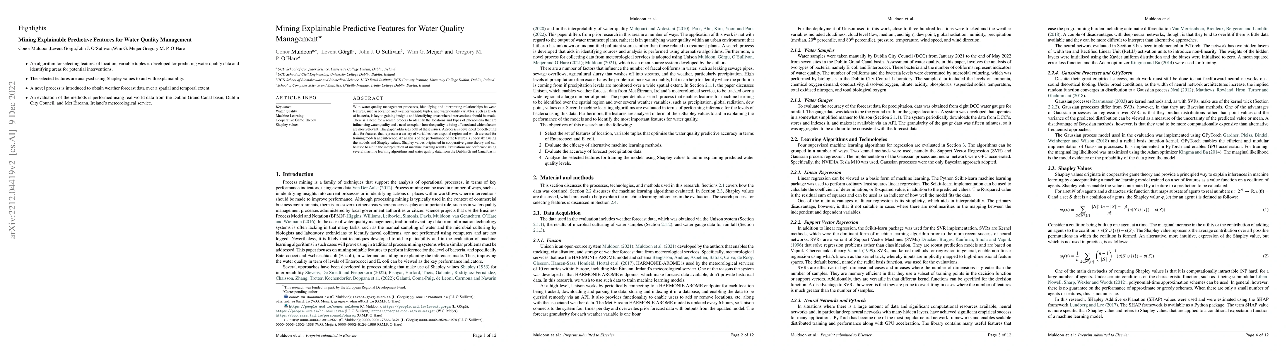Thumbnail for Mining Explainable Predictive Features for Water Quality Management