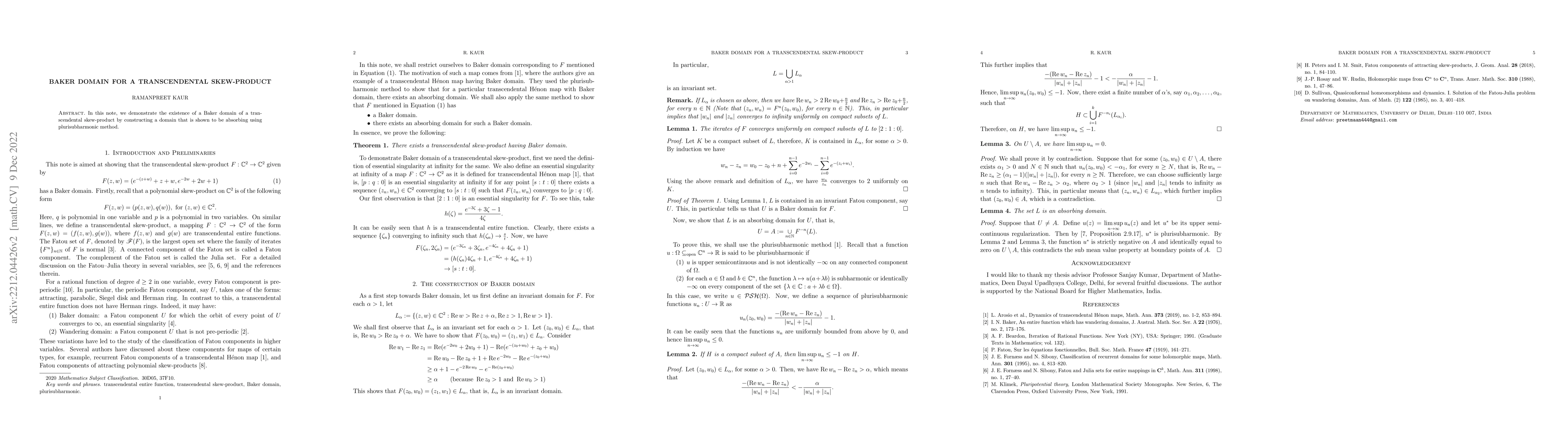 Thumbnail for Baker Domain for a transcendental skew-product