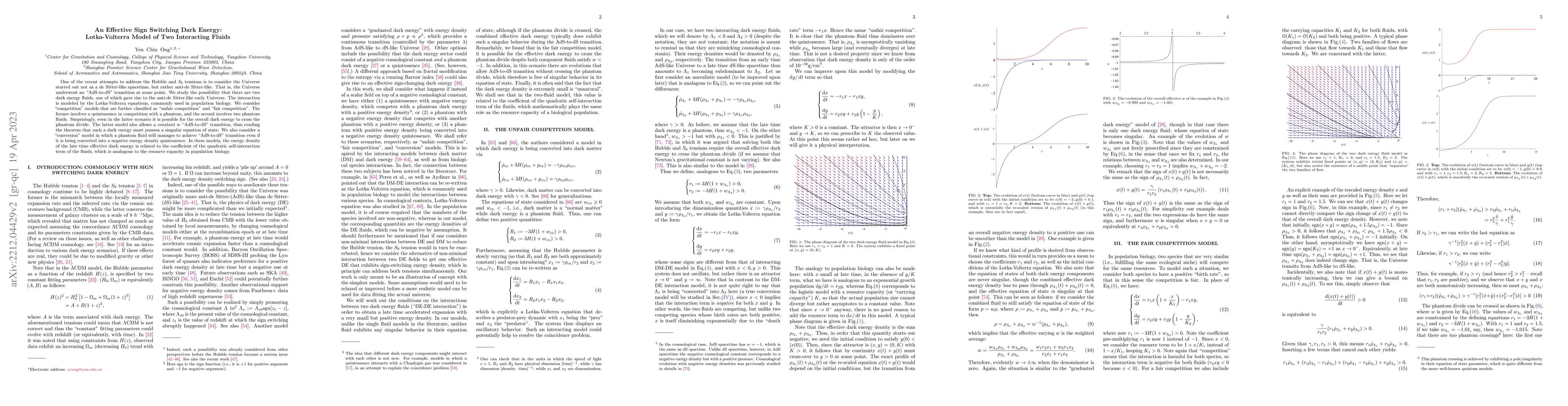 Thumbnail for An Effective Sign Switching Dark Energy: Lotka-Volterra Model of Two
  Interacting Fluids