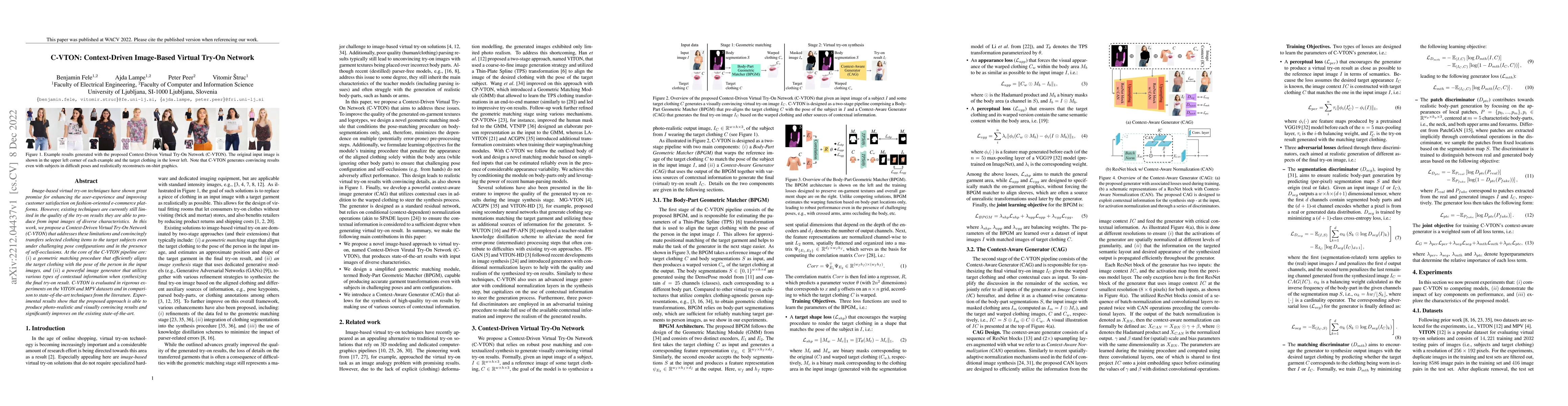 Thumbnail for C-VTON: Context-Driven Image-Based Virtual Try-On Network