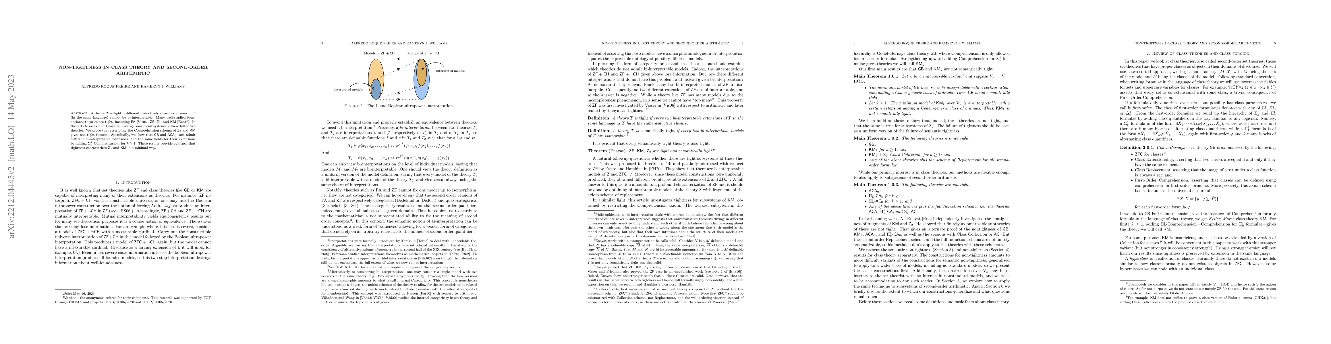 Thumbnail for Non-tightness in class theory and second-order arithmetic