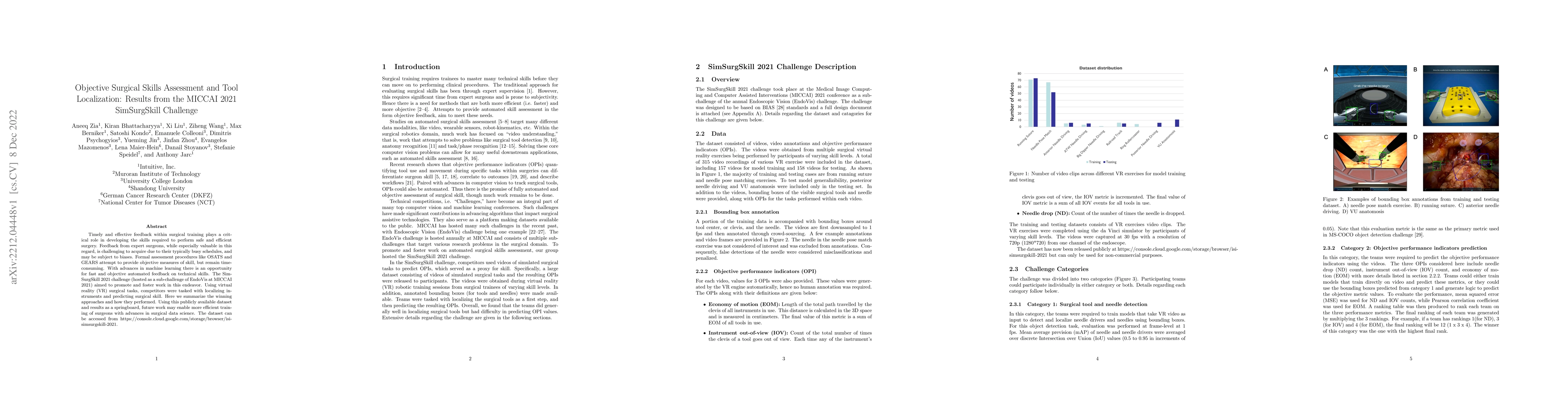 Thumbnail for Objective Surgical Skills Assessment and Tool Localization: Results from
  the MICCAI 2021 SimSurgSkill Challenge