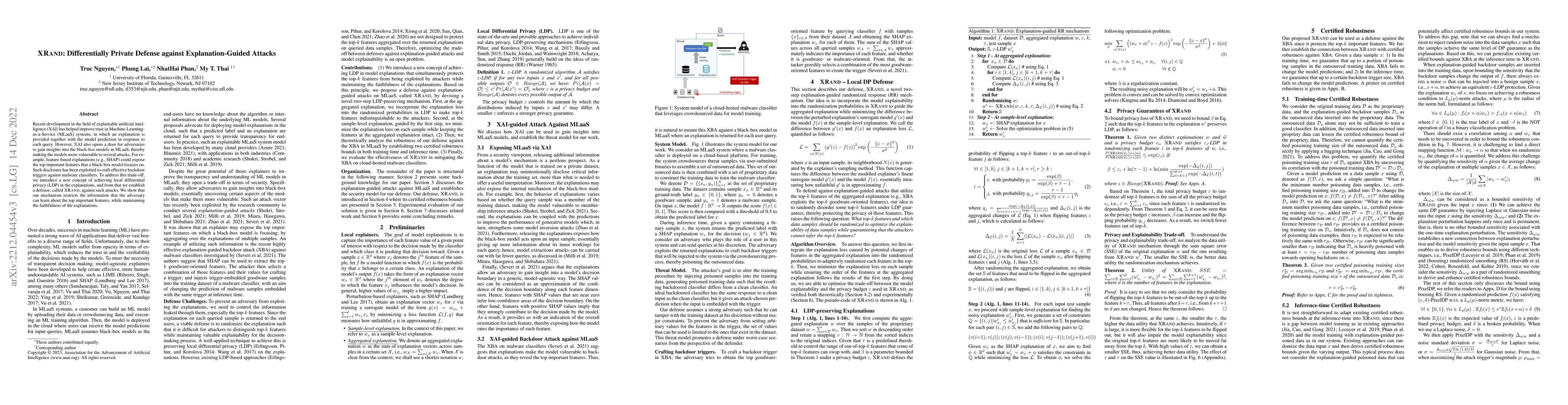 Thumbnail for XRand: Differentially Private Defense against Explanation-Guided Attacks
