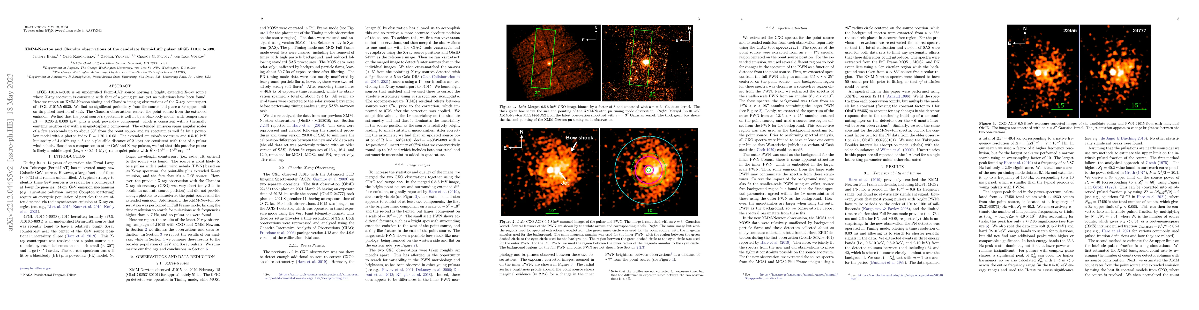 Thumbnail for XMM-Newton and Chandra observations of the candidate Fermi-LAT pulsar
  4FGL J1015.5-6030
