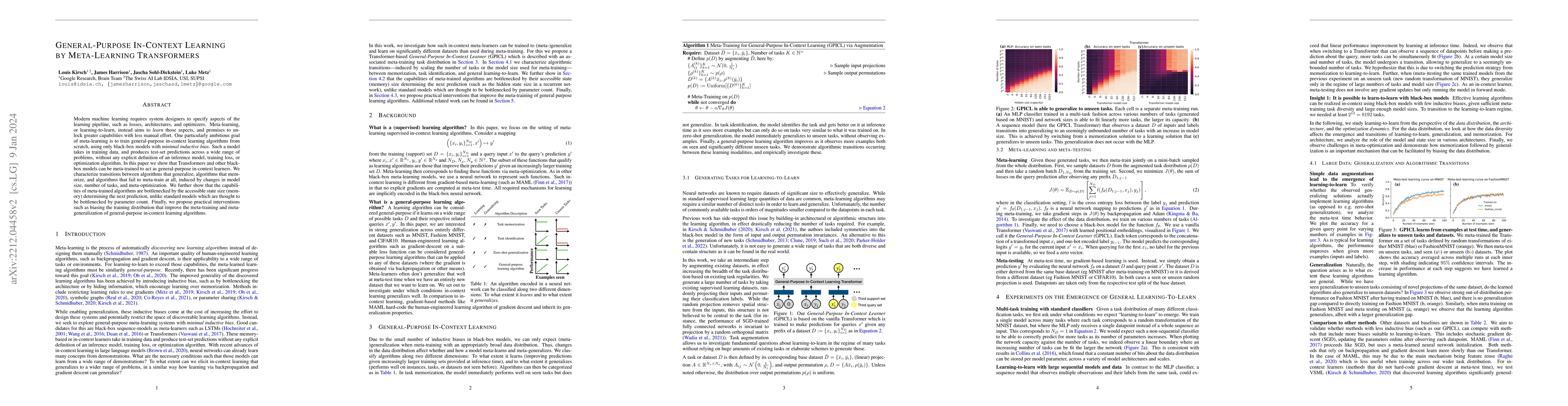 Thumbnail for General-Purpose In-Context Learning by Meta-Learning Transformers