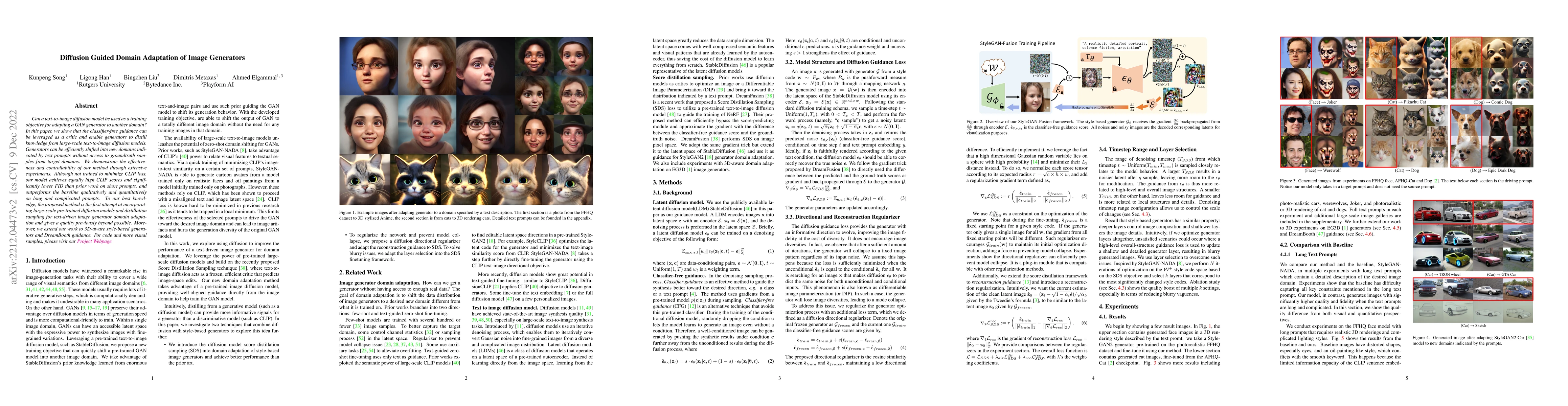 Thumbnail for Diffusion Guided Domain Adaptation of Image Generators
