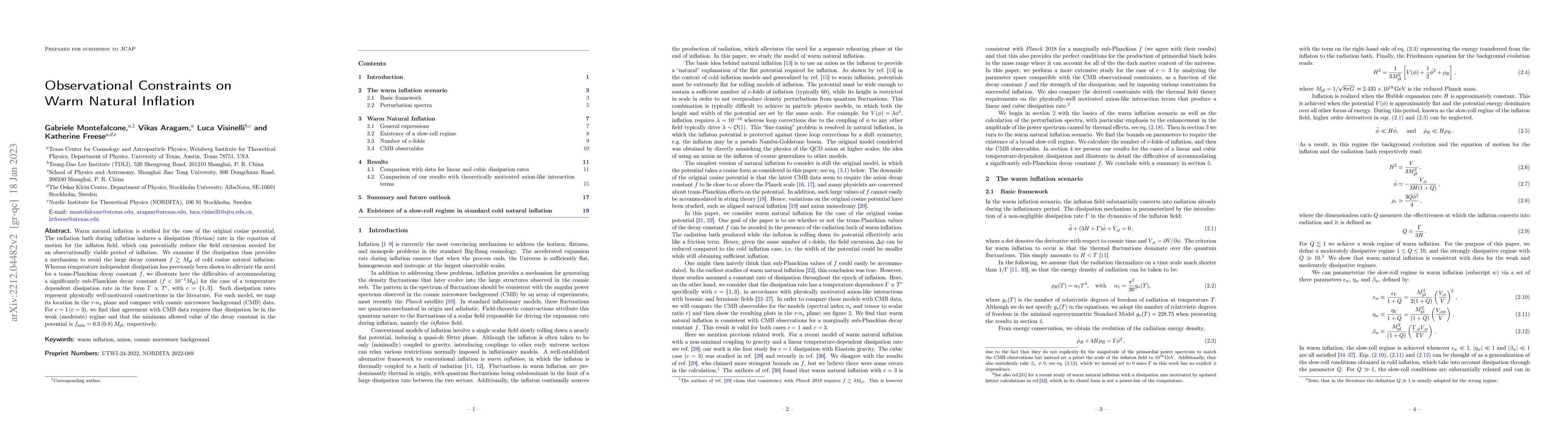 Thumbnail for Observational Constraints on Warm Natural Inflation