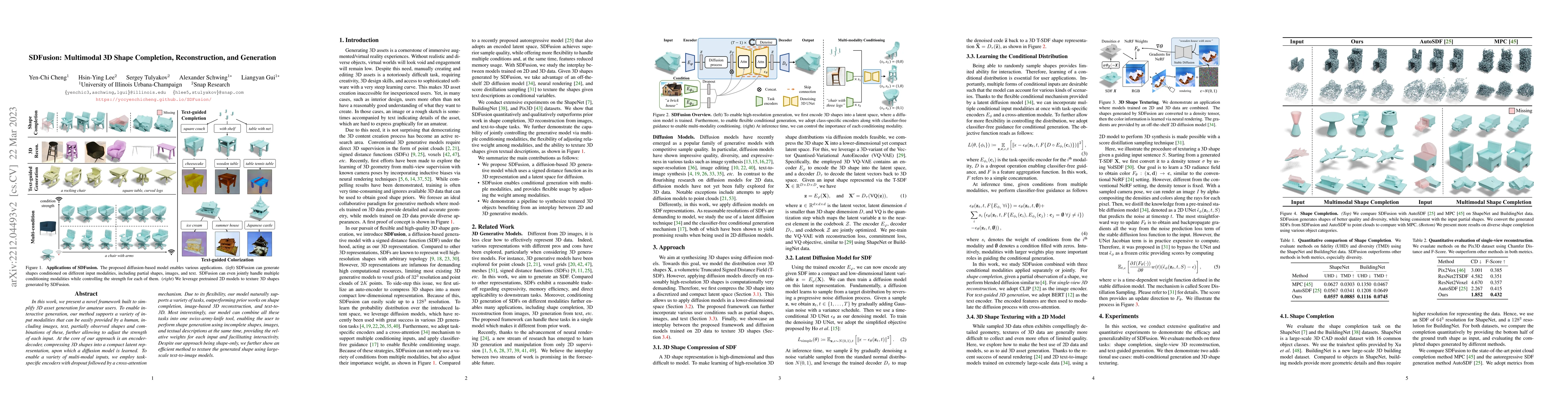 Thumbnail for SDFusion: Multimodal 3D Shape Completion, Reconstruction, and Generation