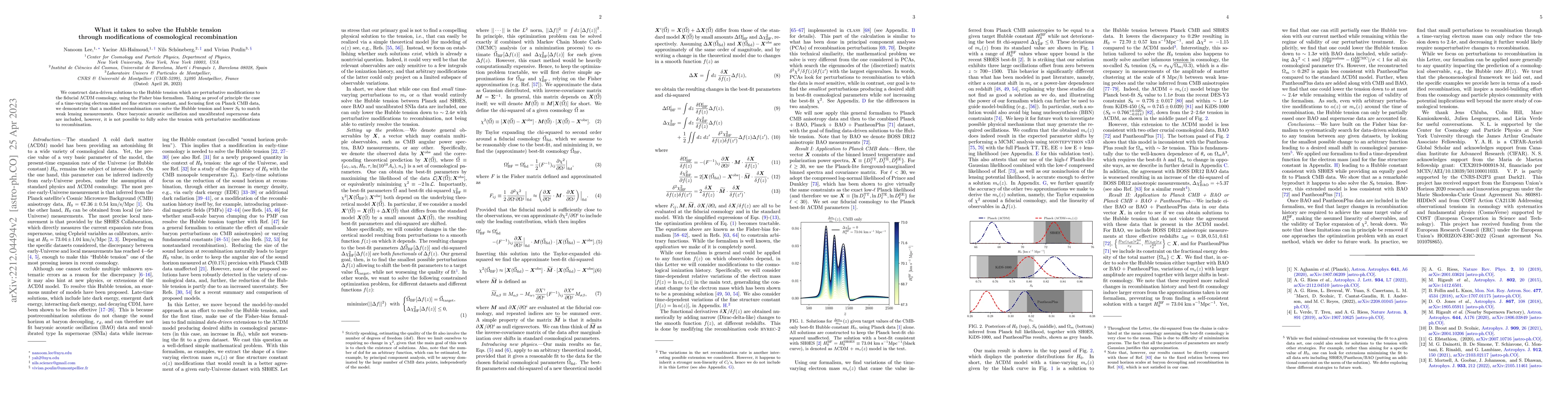 Thumbnail for What it takes to solve the Hubble tension through modifications of
  cosmological recombination