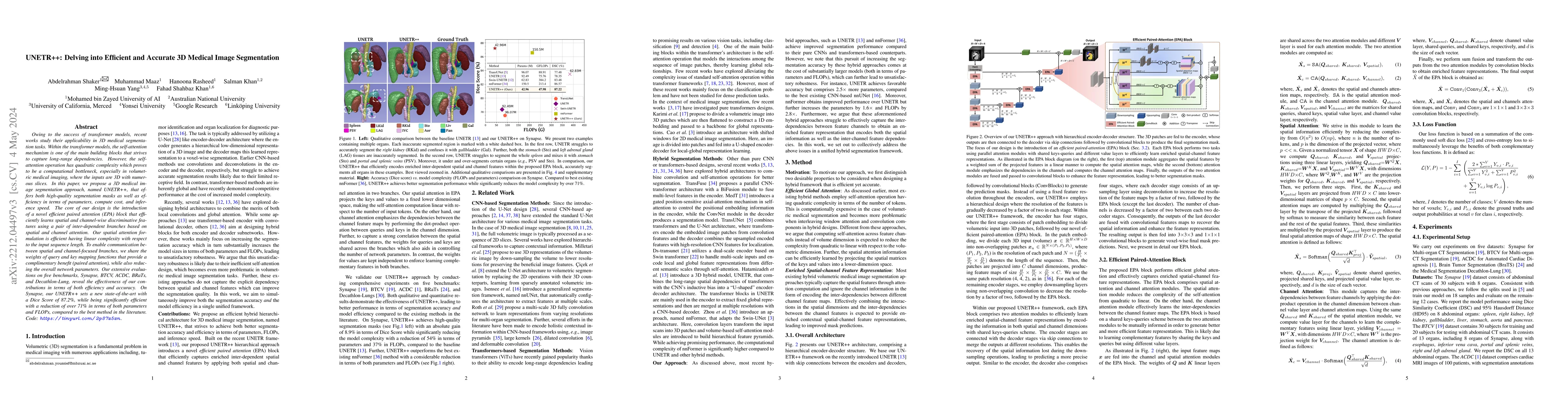 Thumbnail for UNETR++: Delving into Efficient and Accurate 3D Medical Image
  Segmentation
