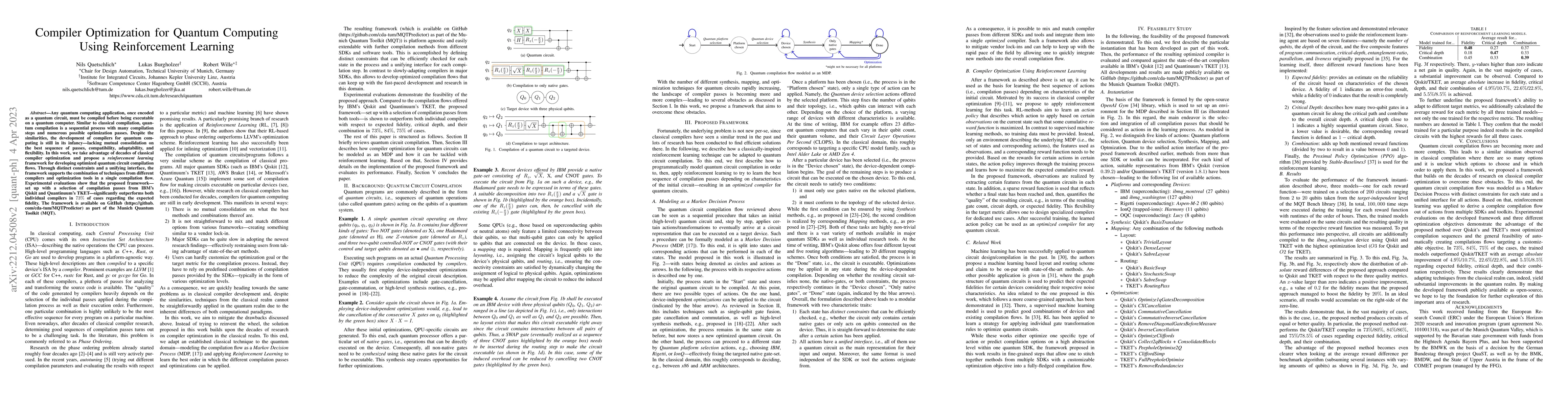 Thumbnail for Compiler Optimization for Quantum Computing Using Reinforcement Learning
