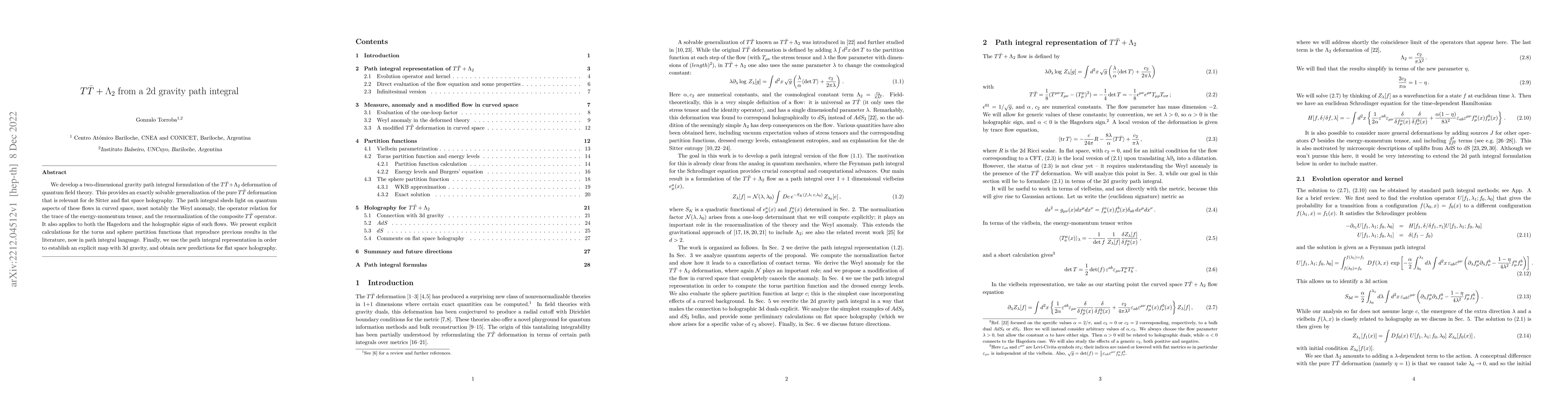 Thumbnail for $T\bar T + \Lambda_2$ from a 2d gravity path integral