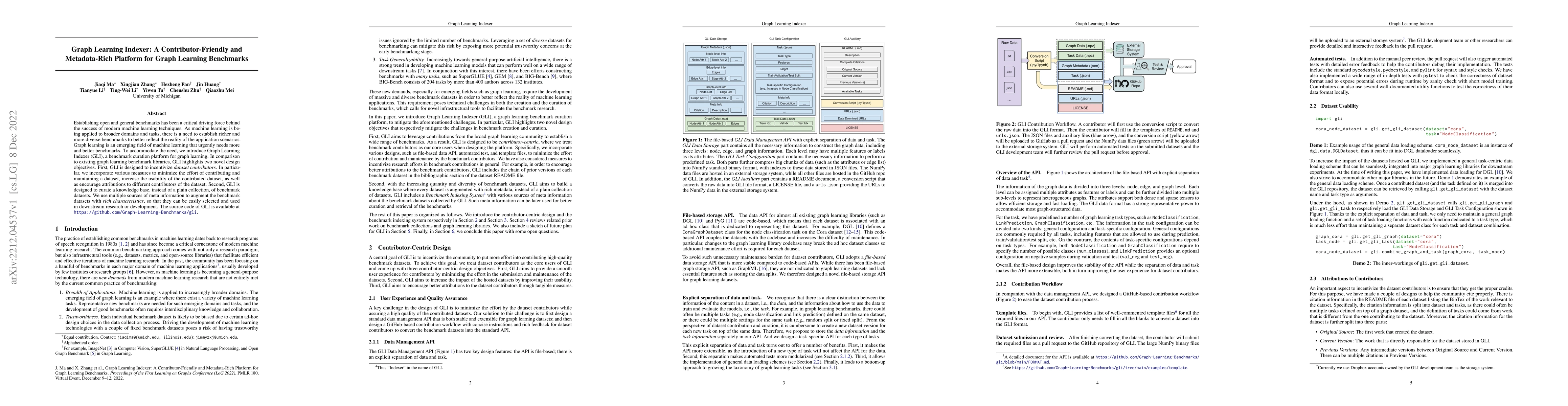 Thumbnail for Graph Learning Indexer: A Contributor-Friendly and Metadata-Rich
  Platform for Graph Learning Benchmarks
