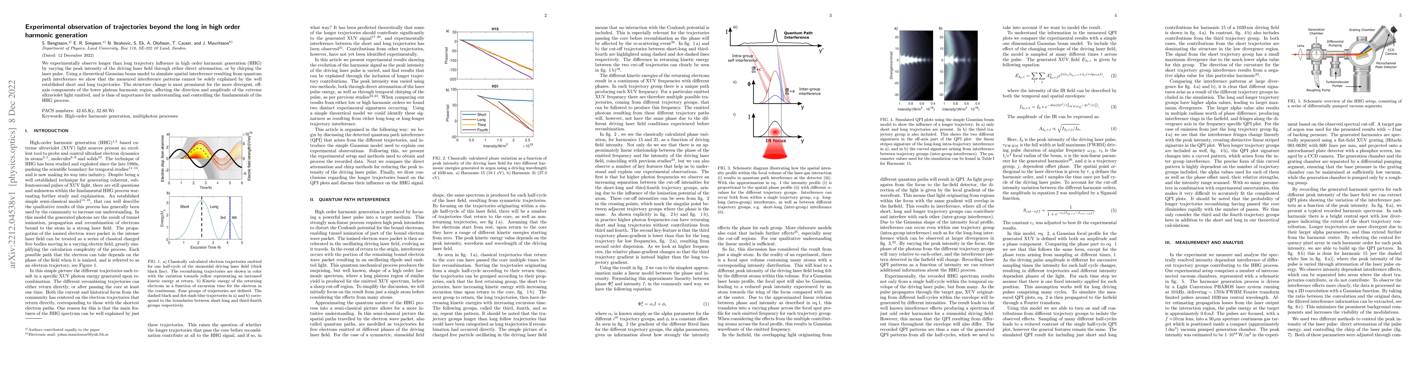 Thumbnail for Experimental observation of trajectories beyond the long in high order
  harmonic generation