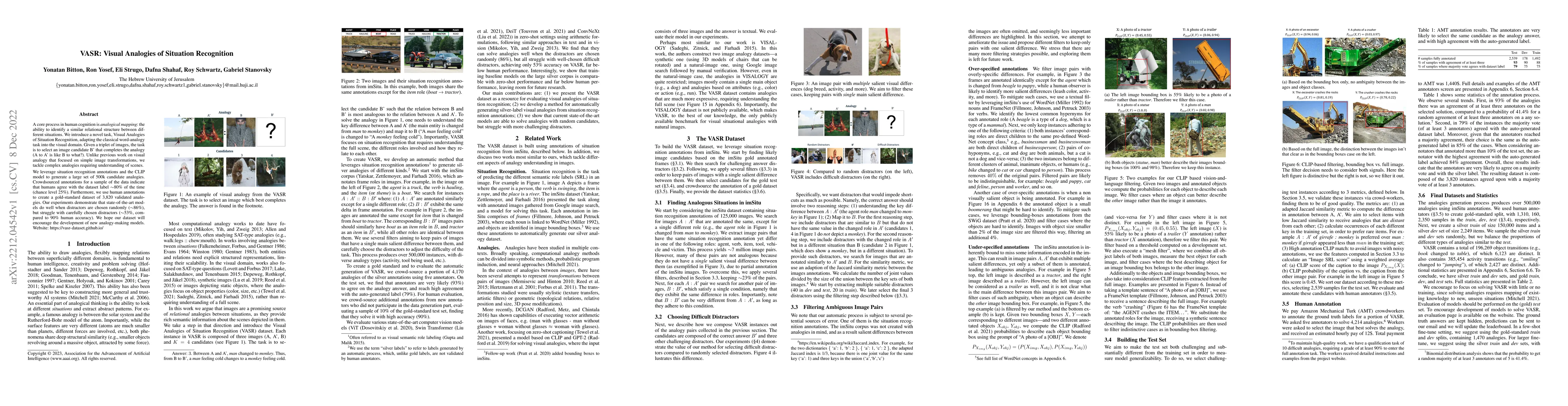 Thumbnail for VASR: Visual Analogies of Situation Recognition