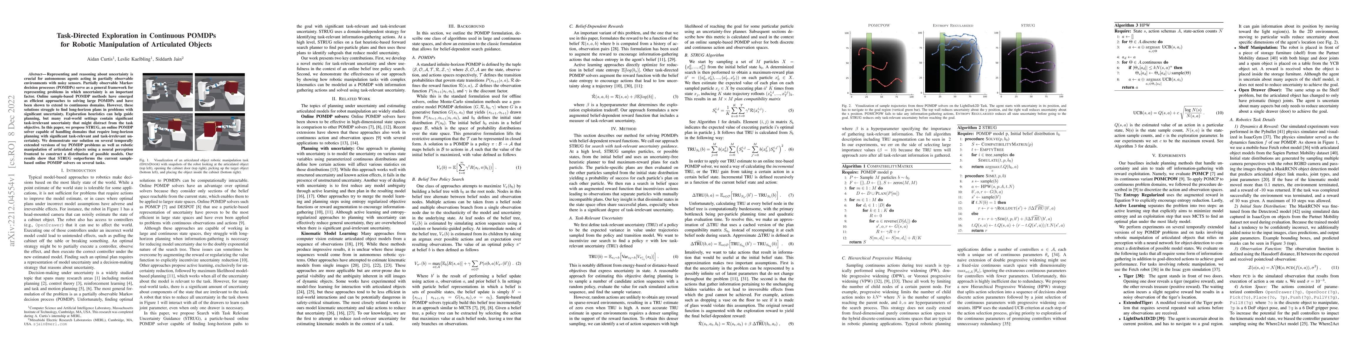 Thumbnail for Task-Directed Exploration in Continuous POMDPs for Robotic Manipulation
  of Articulated Objects