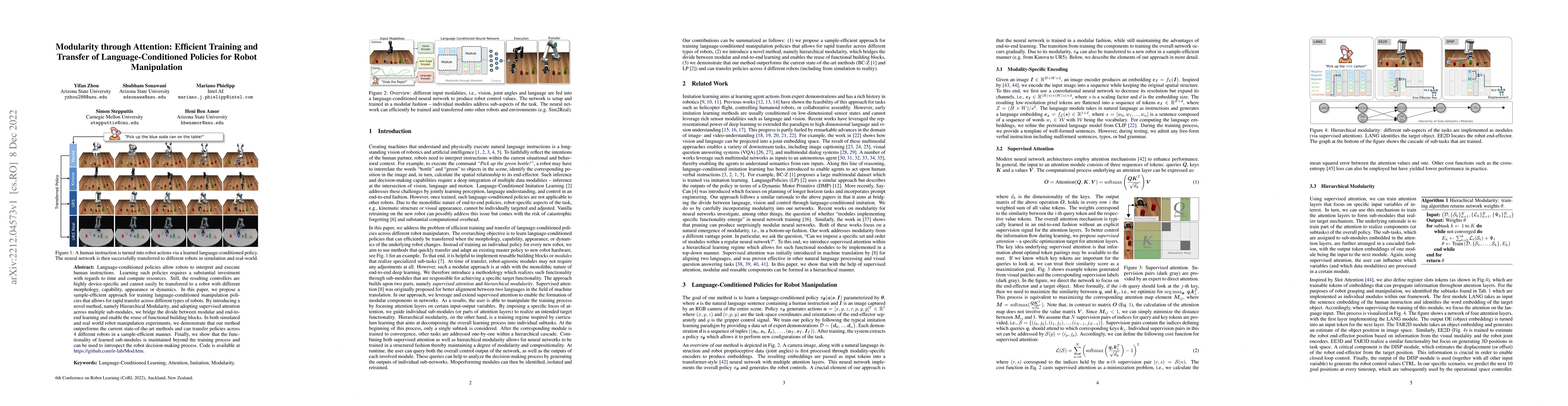 Thumbnail for Modularity through Attention: Efficient Training and Transfer of
  Language-Conditioned Policies for Robot Manipulation