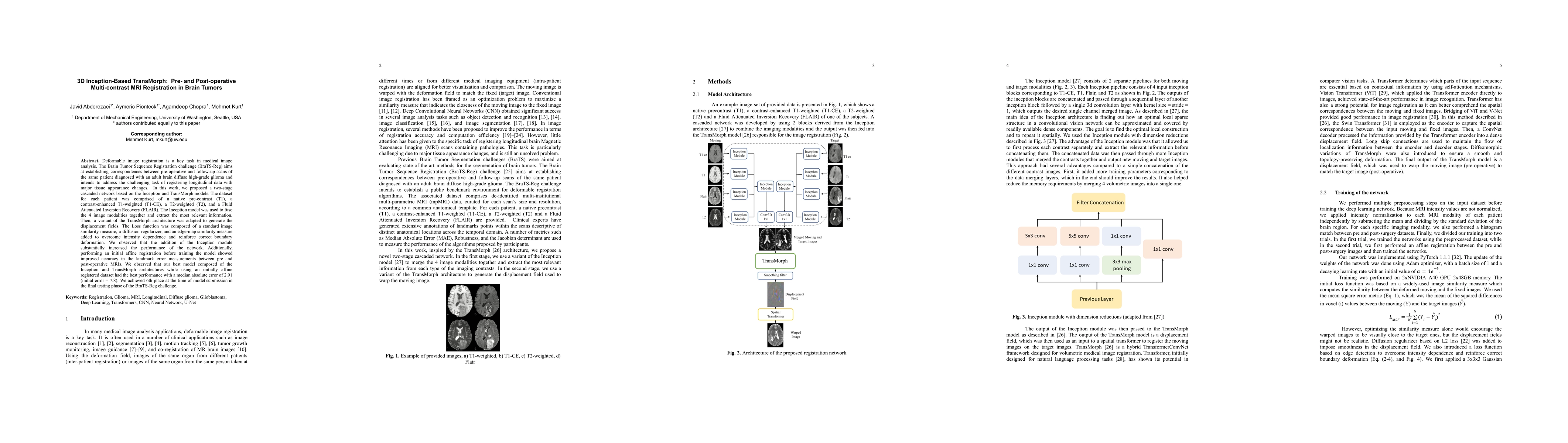 Thumbnail for 3D Inception-Based TransMorph: Pre- and Post-operative Multi-contrast
  MRI Registration in Brain Tumors