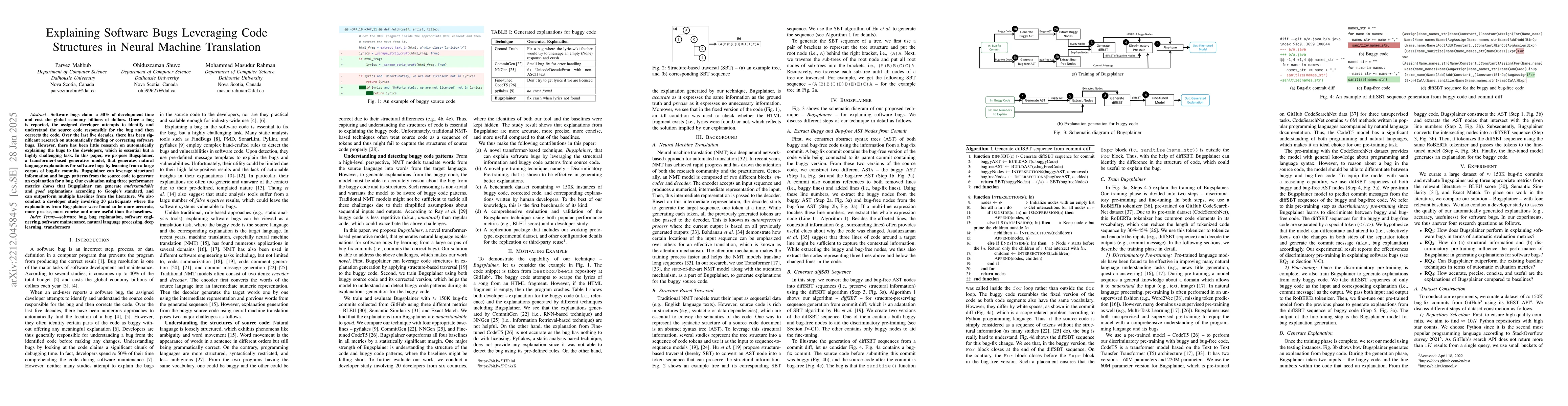 Thumbnail for Explaining Software Bugs Leveraging Code Structures in Neural Machine
  Translation