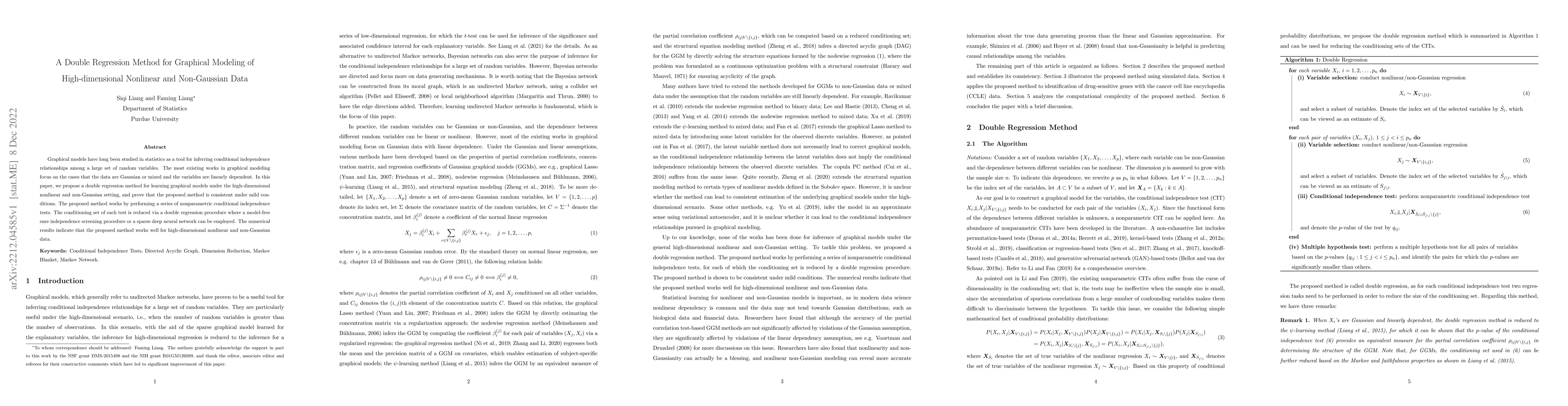 Thumbnail for A Double Regression Method for Graphical Modeling of High-dimensional
  Nonlinear and Non-Gaussian Data